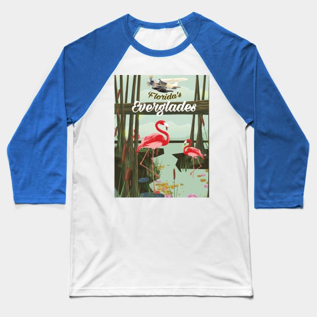 Florida Everglades travel poster Baseball T-Shirt by nickemporium1